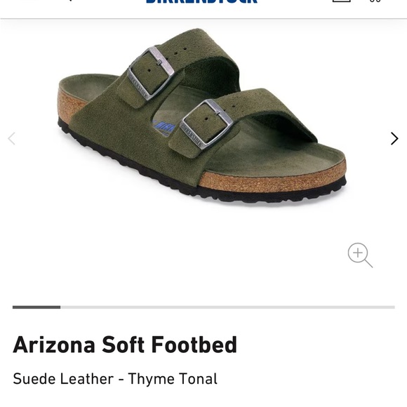 Birkenstock Arizona Soft Footbed Sandals - Green Suede TONAL THYME. NWT - Picture 1 of 5